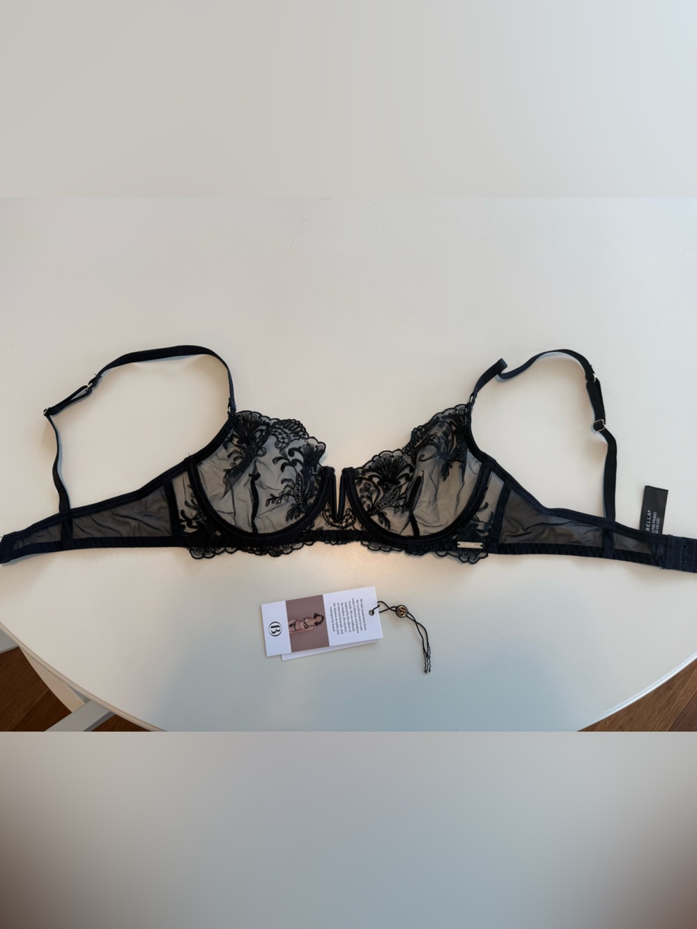 Bluebella Black Sheer Embroidered Underwire Bra from Free People